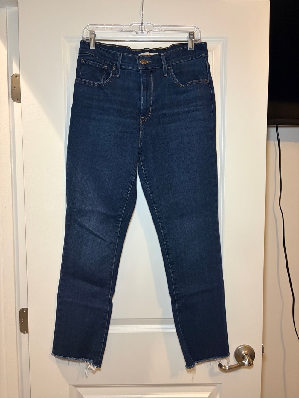 Levi’s | 724 High-Rise Classic Straight Leg Jeans - Raw Hem - Dark Blue